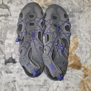 Gray and Purple Outdoor Sandals